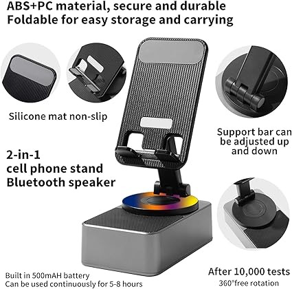 Phone stand with Power bank Bluetooth Speaker/ استاند الموبايل الذكي
