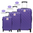"Purple" Travel bag set of 3 different sizes /مجموعة حقائب السفر 3 احجام مختلفة (لون البنفسجي)