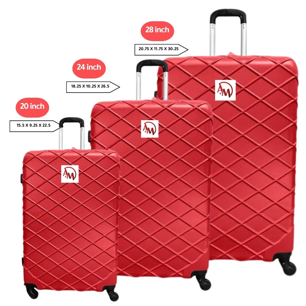 "RED" Travel bag set of 3 different sizes  double zipper/مجموعة حقائب السفر 3 احجام مختلفة (لون الاحمر ) مع سحاب مزدوج 
