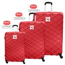 "RED" Travel bag set of 3 different sizes  double zipper/مجموعة حقائب السفر 3 احجام مختلفة (لون الاحمر ) مع سحاب مزدوج 