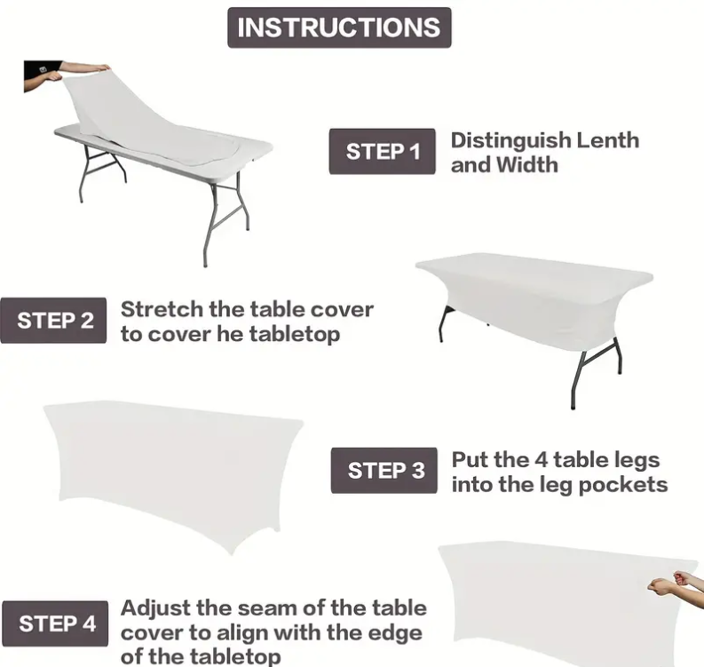  White Table Cover/ غطاء الطاولة الأبيض 