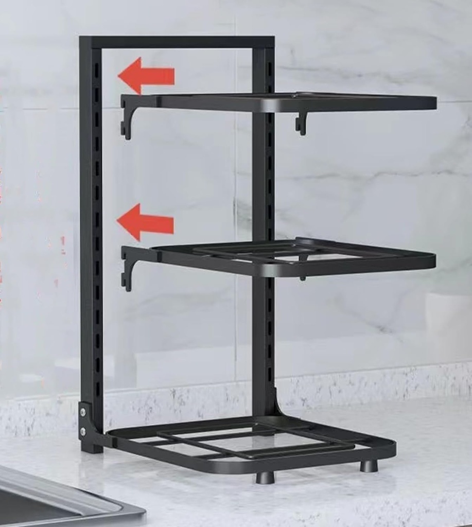 Kitchen Pot Rack Organizer, Cookware Holders 4 layer/منظم للاواني والمقالي 4 رفوف