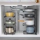 Kitchen Pot Rack Organizer, Cookware Holders 4 layer/منظم للاواني والمقالي 4 رفوف