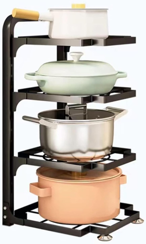Kitchen Pot Rack Organizer, Cookware Holders 4 layer/منظم للاواني والمقالي 4 رفوف