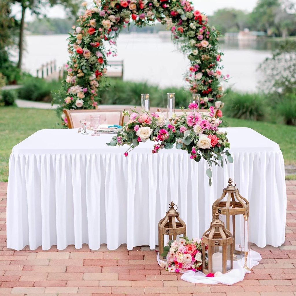 Table cover white /  غطاء مفرش الطاولة ابيض