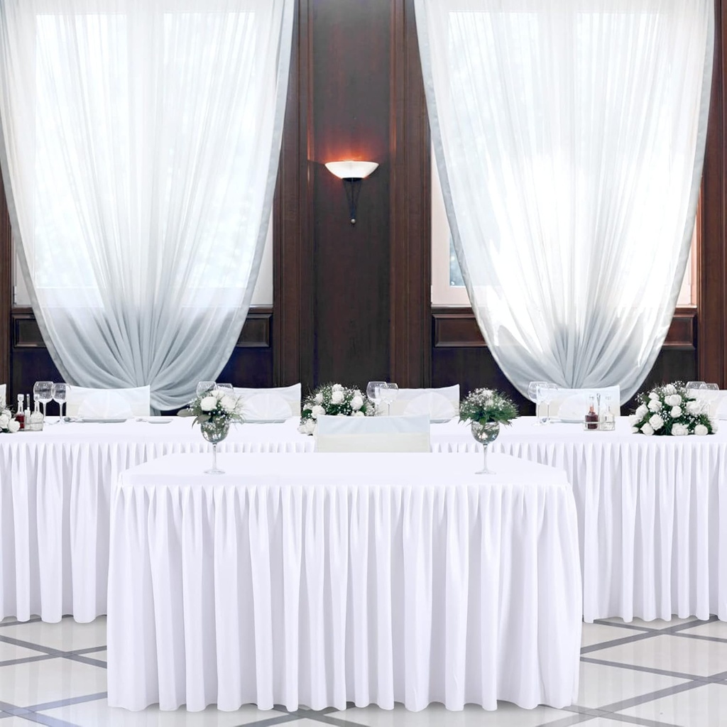 Table cover white /  غطاء مفرش الطاولة ابيض