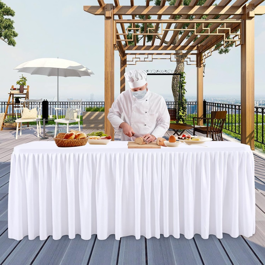 Table cover white /  غطاء مفرش الطاولة ابيض