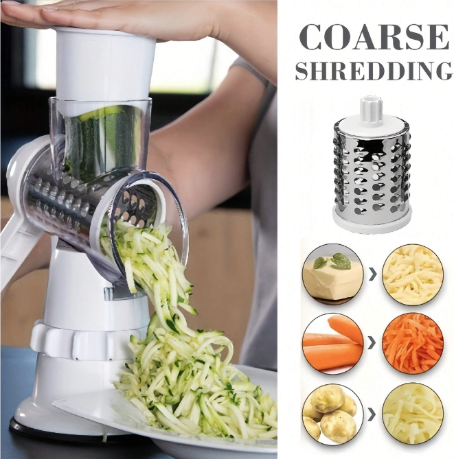 SUMO vegetable, cheese slicer, grater, 4 pieces/قطاعة ومبشرة خضروات و الجبن الدوارة 4 قطع
