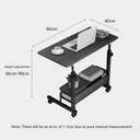Adjustable wooden study table, with wheels and shelves/طاولة خشبية قابلة للتعديل للدراسة ,مع عجلات و رفوف 