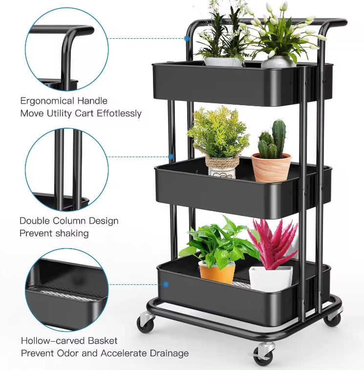MULTIFUNCTION SHELF 3-LAYER STEEL/رف متعدد الوظائف مكون من 3 طبقات 