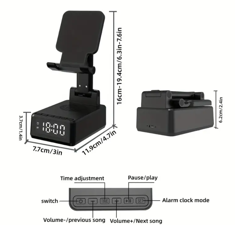 Clock,speaker,wireless charge function