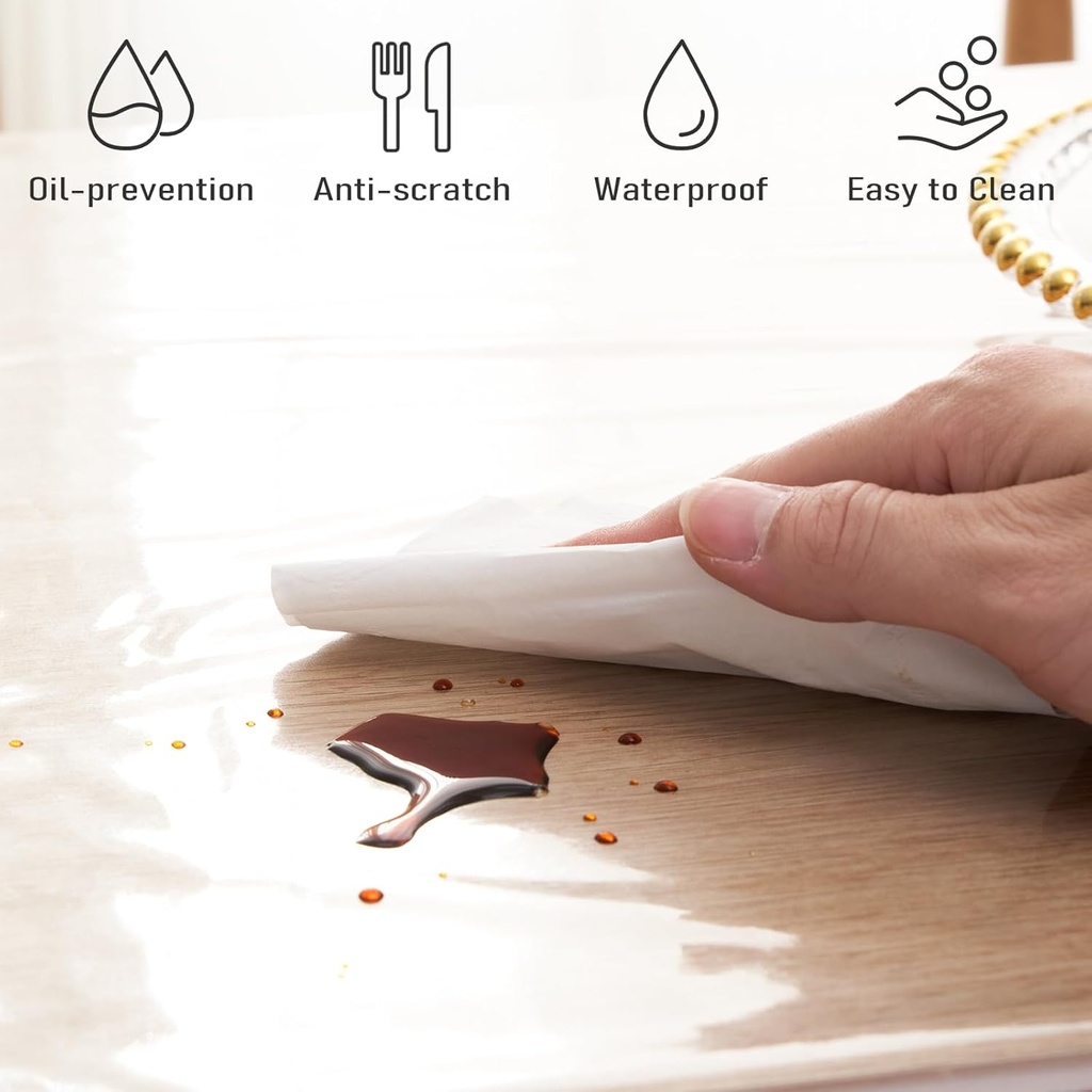 1.37*2mm*15m Transparent Table Cover Protector/ غطاء شفاف لحماية الطاولة