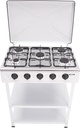 GAS COOKER WITH STAND 5 EYES WITH COVER-White /فرن غاز مع ستاند, 5 عيون مع غطاء - أبيض 