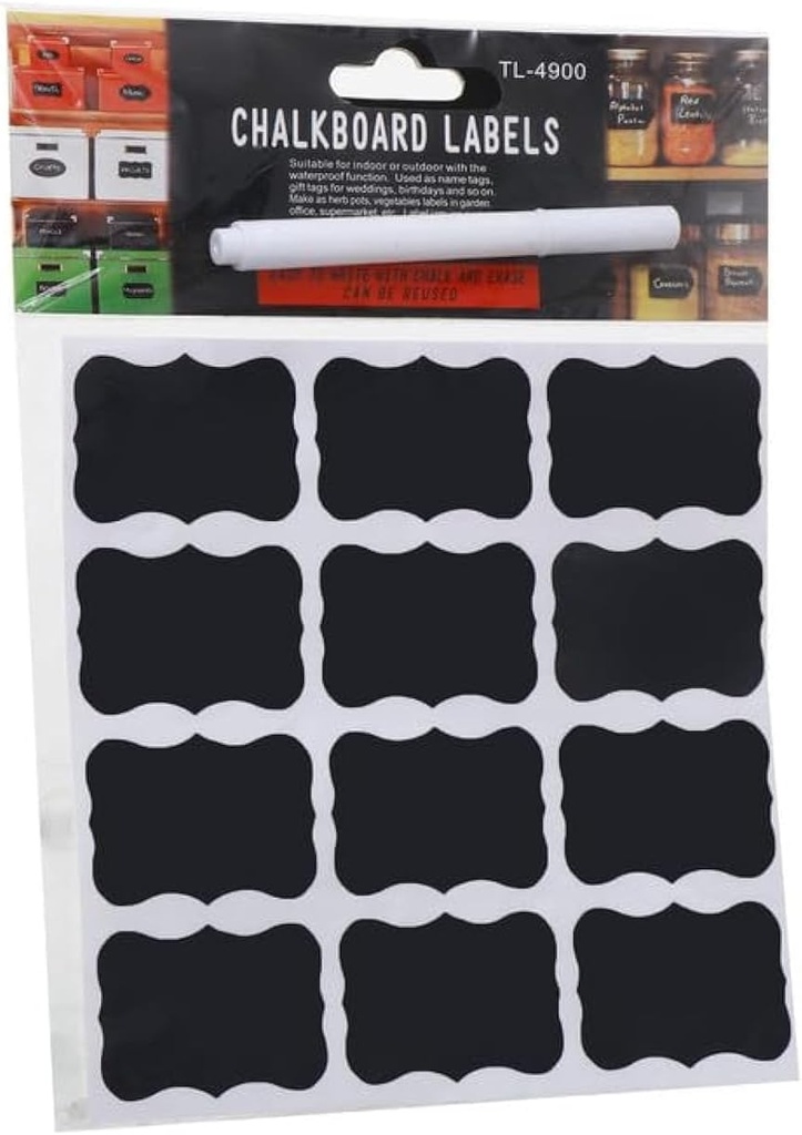 A set of 24-piece spices stickers with a pen/طقم ملصقات توابل مكون من 24 قطع مزود بقلم  
