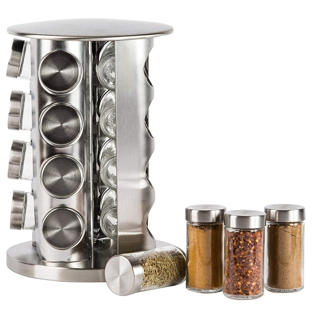 16 Jars rotating spice organizer/  منظم التوابل الدوار 16 زجاجة 
