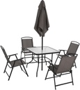 4 CHAIRS + 1 TABLE + 1 UMBRELLA JAN207-3 / جلسة خارجية 4 كراسي وطاولة ومظلة