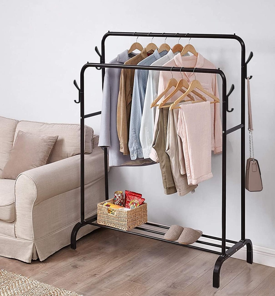 Clothes Double Hanger Stand+1 shelve / ستاند الملابس علاقة مزدوجة+ رف 1