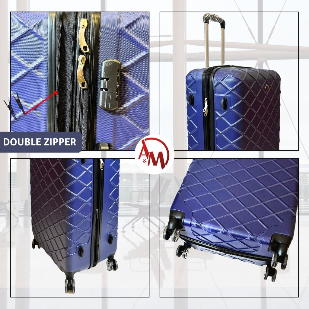 TRAVEL BAG DOUBLE ZIPPER SMALL "NAVY BLUE "/حقيبة سفر بسحاب مزدوج صغيرة "لون البحري"