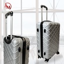 TRAVEL BAG SINGLE ZIPPER MEDIUM "SILVER"/حقيبة سفر بسحاب واحد متوسطة "فضي"