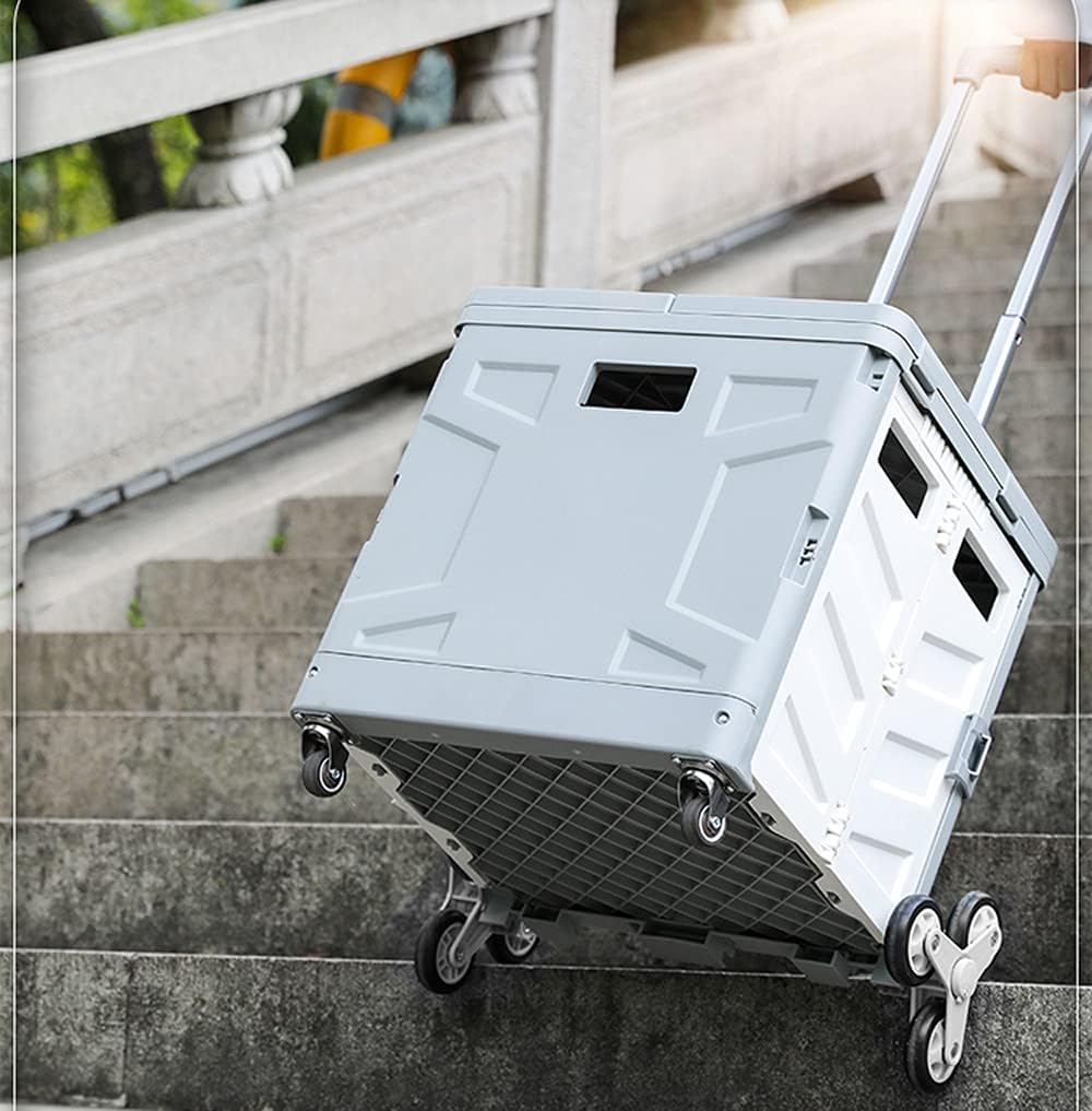 TRI-WHEEL FOLDABLE STORAGE BOX TROLLY / عربة تخزين قابلة للطي عجلات ثلاثية