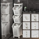  3-Tier Laundry Basket with Wheels /سلة غسيل وتنظيم 3 طبقات بعجلات 