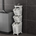  3-Tier Laundry Basket with Wheels /سلة غسيل وتنظيم 3 طبقات بعجلات 