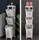  3-Tier Laundry Basket with Wheels /سلة غسيل وتنظيم 3 طبقات بعجلات 