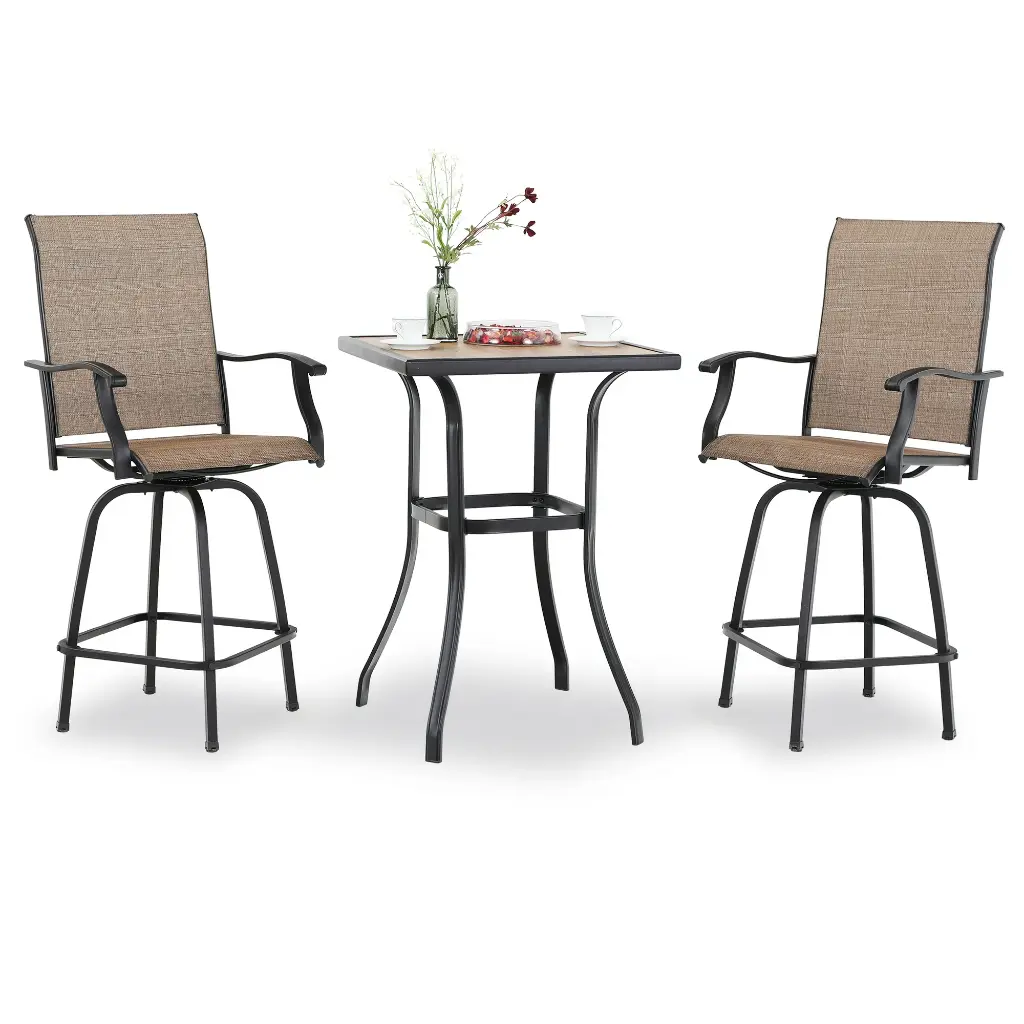 Three-piece swivel chair set/ جلسة مكونة من  كرسين وطاولة
