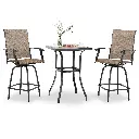 Three-piece swivel chair set/ جلسة مكونة من  كرسين وطاولة