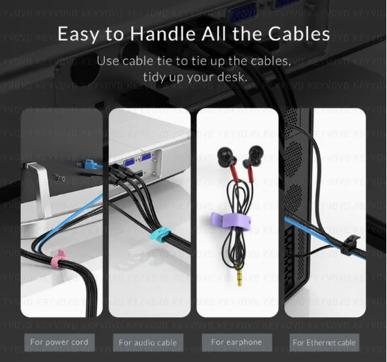 Cable Organizer Ties 20pcs/ربطات تنظيم الكابلات 20 قطعة