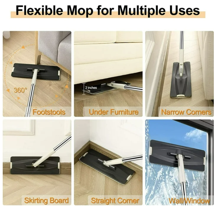 Rotating Mop with Bucket for Floor Cleaning / ممسحة دوارة مع دلو لتنظيف الأرضيات 