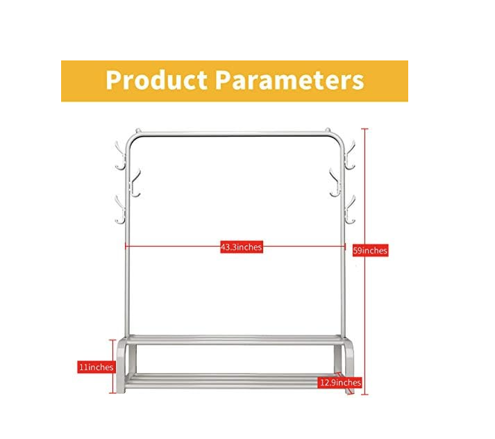  CLOTHES BASKETS + Clothes Single Hanger Stand+2 shelves / علاقة الملابس + سلة الملابس 
