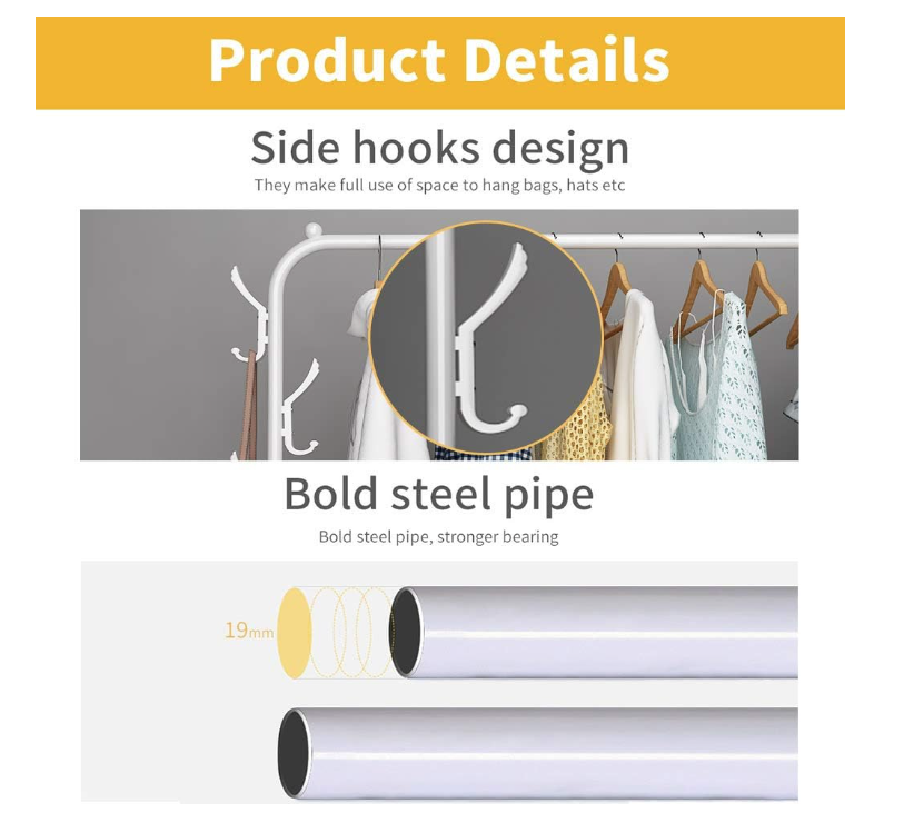  CLOTHES BASKETS + Clothes Single Hanger Stand+2 shelves / علاقة الملابس + سلة الملابس 