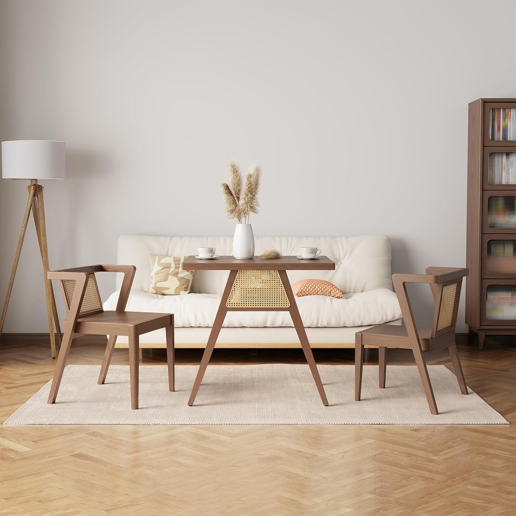 Dining Table Set for 2 Chairs Stackable/ طقم طاولة طعام مكون من كرسيين قابلين للتكديس