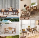 Dining Table Set for 2 Chairs Stackable/ طقم طاولة طعام مكون من كرسيين قابلين للتكديس