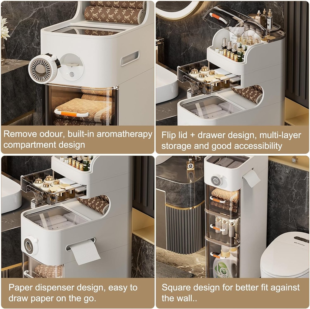 Bathroom Organizer Cabinet  7-shelves 18cm width/خزانة تنظيم الحمام 7 أرفف عرض 18 سم
