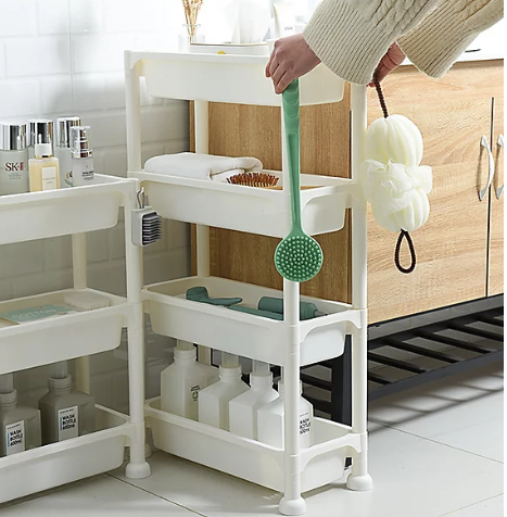 White 4-LAYERS NARROW places Organizer/ منظم أبيض للأماكن الضيقة بأربع طبقات 