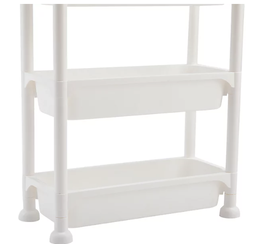 White 4-LAYERS NARROW places Organizer/ منظم أبيض للأماكن الضيقة بأربع طبقات 