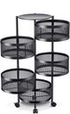 Rotating ALUMINIUM Kitchen rack 5-layer with wheels/رف مطبخ دوار من الألومنيوم مكون من 5 رفوف مع عجلات