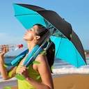 Sun UV Blocking Umbrella With Built-In Fan & Water Spray / مظلة واقية من أشعة الشمس فوق البنفسجية مزودة بمروحة ورذاذ ماء