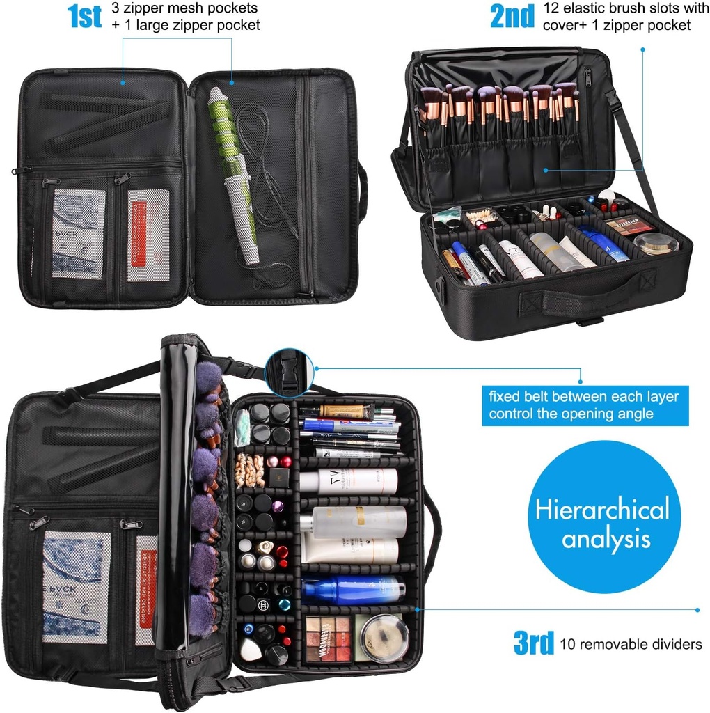 Large Professional Makeup Case 16.5in / حقيبة مكياج احترافية كبيرة مقاس 16.5 بوصة