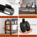 Single Clothes Hanger with 2 Shelves with Wheels 120x46x175cm /علاقة ملابس فردية مع رفين وعجلات