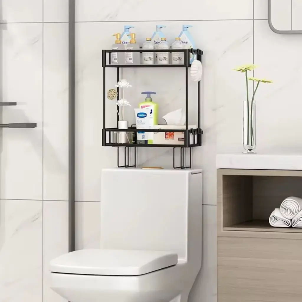OVER TOILET STORAGE SHELF FOR BATHROOM /رفين تخزين فوق المرحاض للحمام