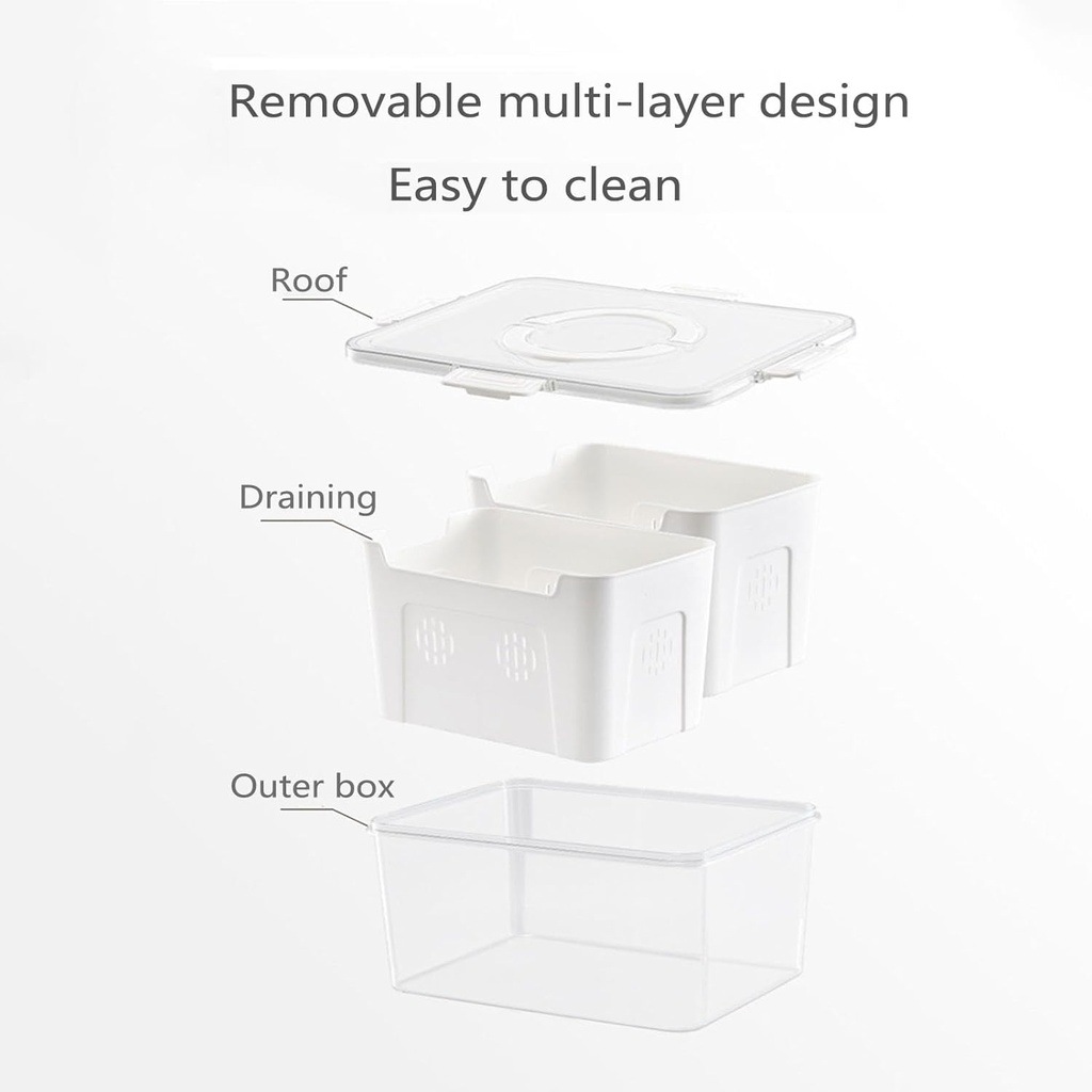 4-Compartment Detachable Fridge Food Container/ علبة حفظ الطعام قابلة للفصل مكونة من 4 أقسام