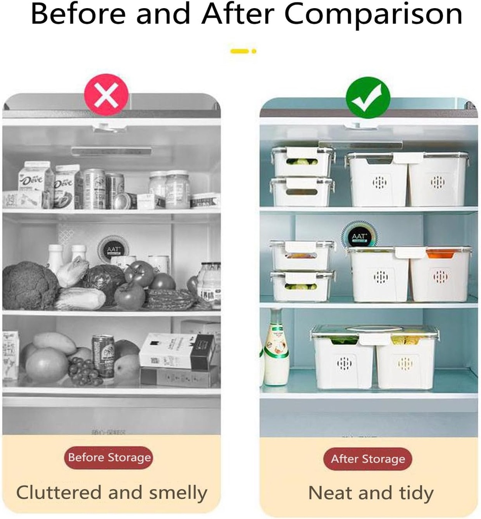 4-Compartment Detachable Fridge Food Container/ علبة حفظ الطعام قابلة للفصل مكونة من 4 أقسام