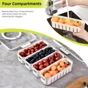 4-Compartment Detachable Fridge Food Container/ علبة حفظ الطعام قابلة للفصل مكونة من 4 أقسام
