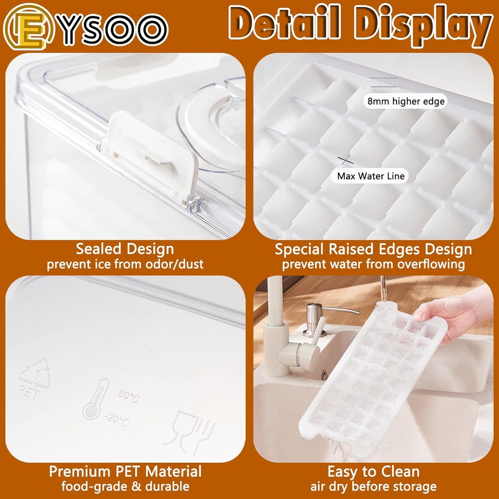 ICE CUBE TRAY CONTAINER 3 LAYERS /علبة صينيات مكعبات الثلج 3 طبقات
