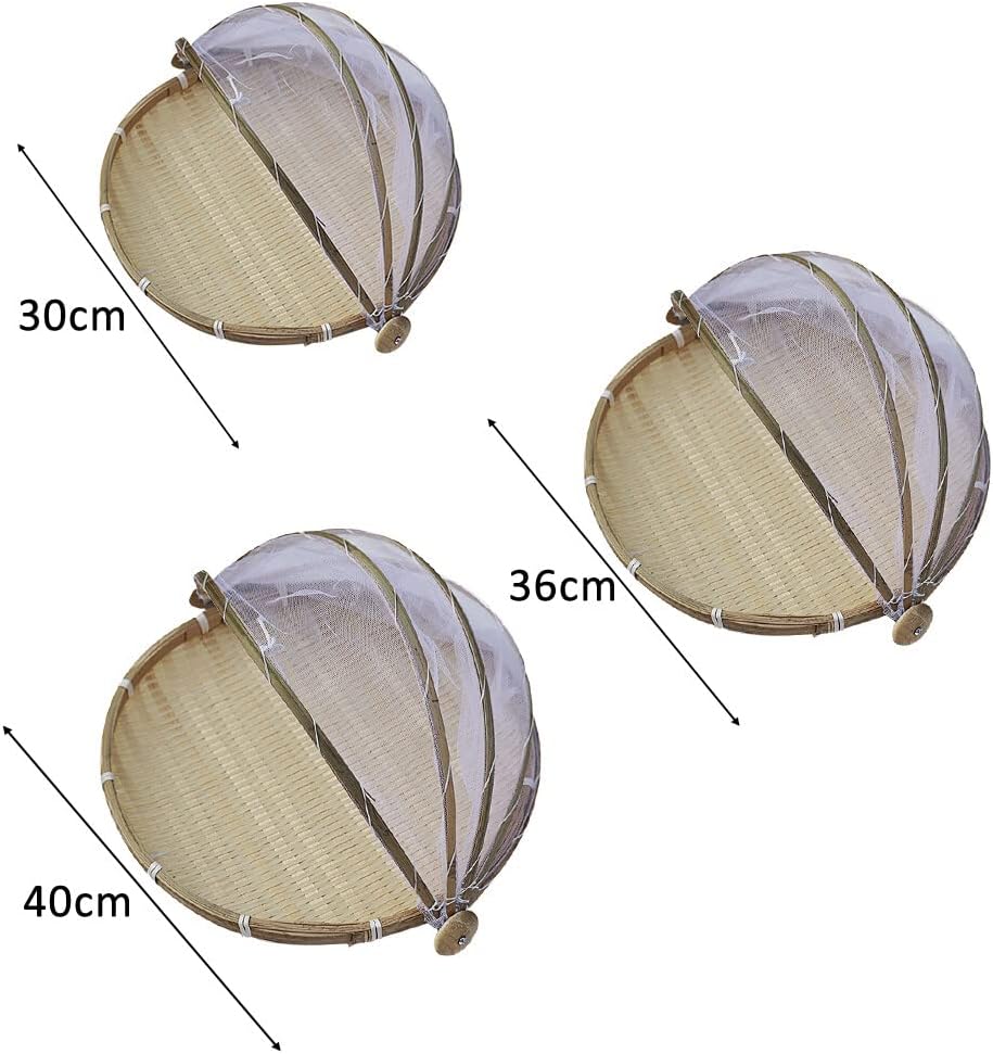 BAMBOO FOOD COVER SET 3 PCs /مجموعة أغطية طعام من الخيزران، 3 قطع