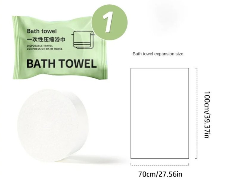 Disposable Compressed Bath Towel 70X100CM /منشفة حمام مضغوطة للاستخدام مرة واحدة 70×100 سم