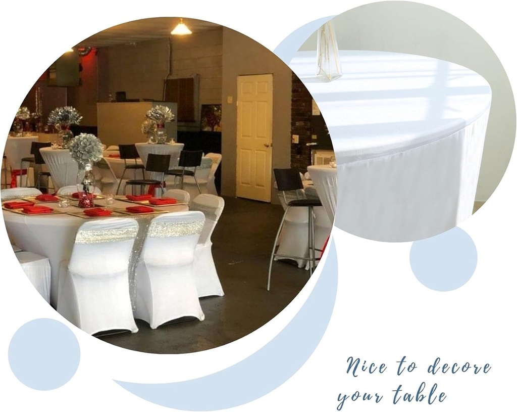 Round Table Cover white-150cm/غطاء طاولة مستديرة أبيض